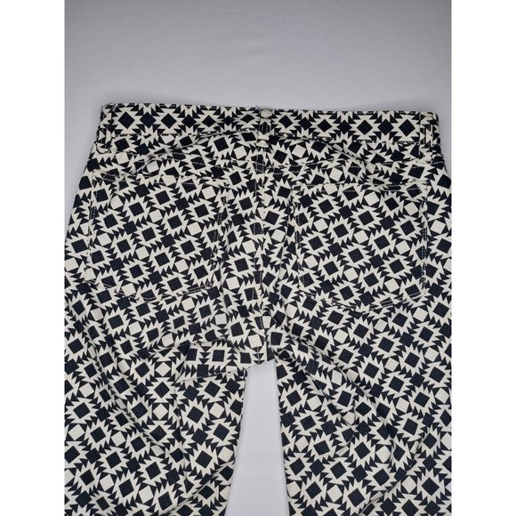 J CREW Womens Jeans Size 29 Black White Geometric triangle Stretch Printed - Picture 9 of 10